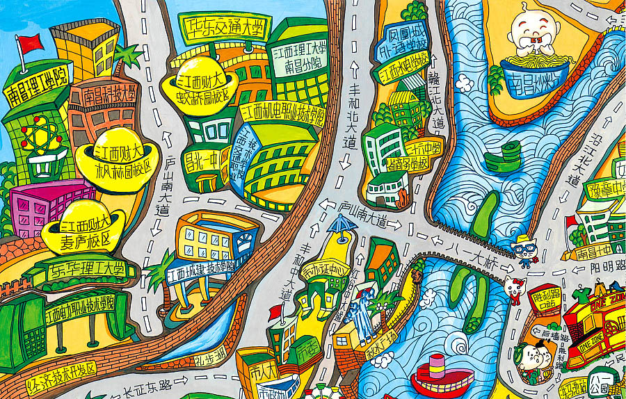 宜宾手绘地图景区的历史见证